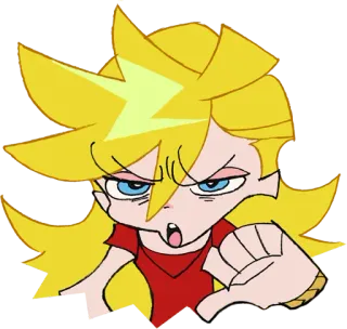 👎 Panty Anarchy Panty & Stocking with Garterbelt anime, blonde, thumbs down, cartoon, angry telegram sticker