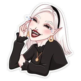 😂 cartoon, woman, crying, emo, sad, tears telegram sticker