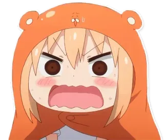 😠 Umaru Doma Himouto! Umaru-chan Аниме, Умару Дома, Himouto! Umaru-chan, Злой, Милый, Мультфильм, Персонаж telegram sticker