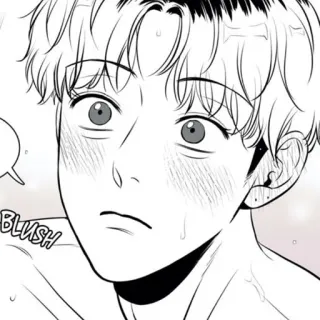 ✉️ BLUSH blush, anime, manga, cartoon, cute, black and white telegram sticker