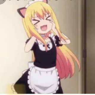 🥢 Аниме, Горничная, Кошачьи уши, Милый, Мультфильм telegram sticker