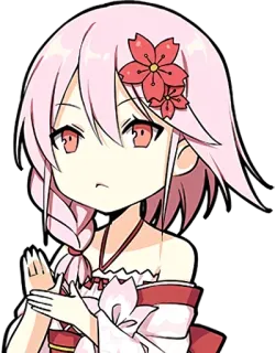 👏 Anime, Mangá, Chibi, Flores de cerejeira, Japonês, Fofo, Garota, Ilustração whatsapp sticker
