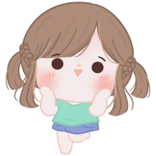 🧸 cartoon, girl, cute, sticker, character whatsapp sticker