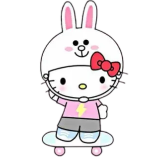 🛹 Hello Kitty hello kitty, kawaii, rabbit, cute, sanrio, skateboard telegram sticker
