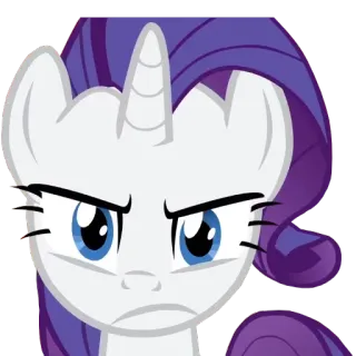 😡 Rarity My Little Pony Rareza, My Little Pony, unicornio, dedo corazón, gesto ofensivo, dibujos animados telegram sticker