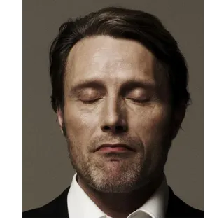🙄 Mads Mikkelsen 俳優, ポートレート, 顔, 男性, 目を閉じた telegram sticker