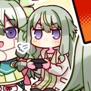 🍵 Animé, Chibi, Fille, Jeu, Mignon, Dessin animé whatsapp sticker