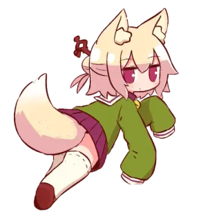 ❤️ Аниме, Милый, Девушка-лиса, Кэмономими, Мультфильм telegram sticker