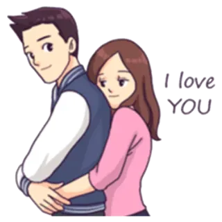 💖 I love YOU amore, coppia, abbraccio, romanticismo, affetto telegram sticker