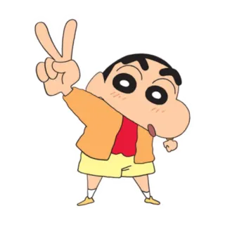 ✌️ Shin-chan Crayon Shin-chan アニメ, 漫画, キャラクター, クレヨンしんちゃん, 平和, 子供, 楽しい telegram sticker
