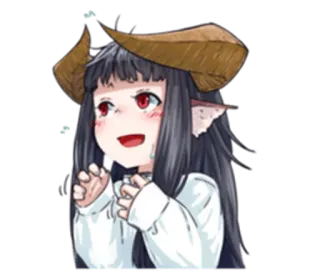 😅 Anime, Corna, Demone, Ragazza mostro, Carina, Ragazza anime, Fantasy, Lacrime telegram sticker