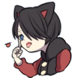 😛 Аниме, Кошачьи ушки, Каваий, Мультфильм, Милый whatsapp sticker
