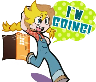 🏃‍♂️ I'M GOING! cartoon, anime, girl, running, farm telegram sticker