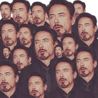 😒 Tony Stark Marvel Cinematic Universe Robert Downey Jr, Tony Stark, Iron Man, Rolling eyes, Meme, Reaction face, Collage, Marvel, Sarcasm, Annoyed whatsapp sticker