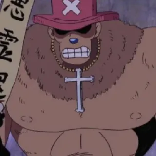 😠 Tony Tony Chopper One Piece Anime, Manga, Personnage, Croix, Renne telegram sticker