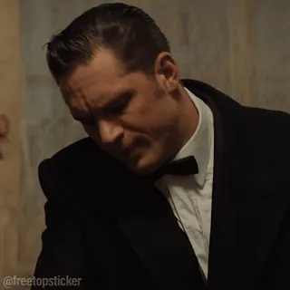 😒 @freetopsticker homme, costume, tenue formelle, portrait, tom hardy whatsapp sticker