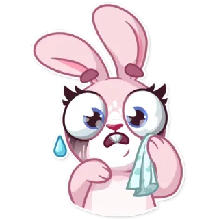 😢 Hase, weinen, traurig, verärgert, Emotionen, Cartoon, Sticker, verzweifelt telegram sticker