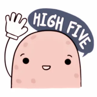 💭 HIGH FIVE high five, groet, viering, positief, hand, schattig whatsapp sticker