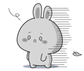 🖤 sad, bunny, rabbit, cartoon, cute, animal telegram sticker