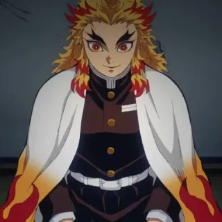 🔥 Kyojuro Rengoku Demon Slayer Аниме, Клинок, рассекающий демонов, Кёджуро Ренгоку, Столп Пламени, Огонь telegram sticker