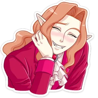 ☺️ vampire, cartoon, anime, cute, smiling, monster telegram sticker