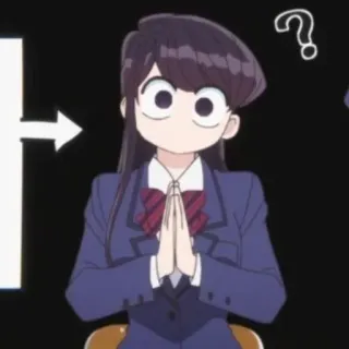☁️ Komi Shouko Komi Can't Communicate Anime, Fofo, Estudante, Komi não consegue se comunicar, Shouko Komi, Pergunta telegram sticker