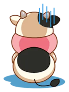 😑 krowa, słodki, zwierzę, kreskówka, naklejka telegram sticker