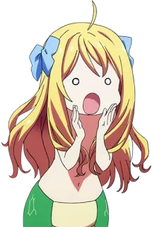😮 Anime, Dibujos animados, Impactado/a, Sorprendido/a, Chica, Lindo/a whatsapp sticker