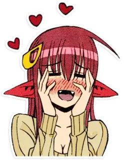 😍 anime, hoạt hình, nhân vật, tình yêu, trái tim, dễ thương, hình minh họa telegram sticker