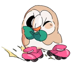 🏂 Rowlet pokemon, brindibou, hibou, mignon, dessin animé, animal telegram sticker