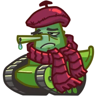 💊 Panzer, traurig, Cartoon, Fahrzeug, Militär whatsapp sticker