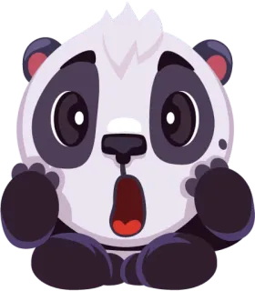 😱 Панда, Милый, В шоке, Животное, Мультфильм telegram sticker