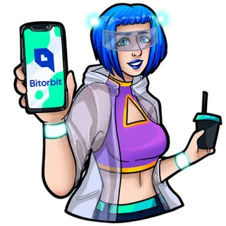 📲 bitorbit женщина, виртуальная реальность, технологии, будущее, смартфон, напиток telegram sticker