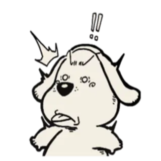 ❕ dibujo animado, perro, impactado, sorprendido, expresión, cómic, ilustración telegram sticker