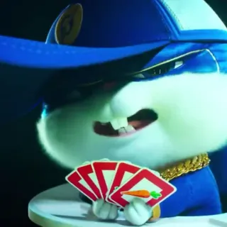 🐰 coniglio, carte da gioco, carota, coniglietto, poker, casino whatsapp sticker