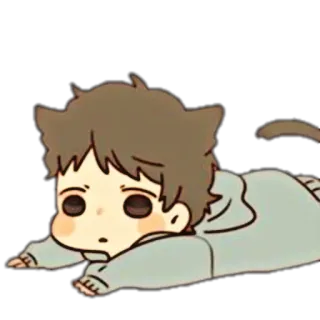 🥡 süß, Anime, Katze, kawaii, Chibi, Aufkleber, Cartoon, Katzenartig, Tier telegram sticker
