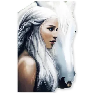 😯 Daenerys Targaryen Game of Thrones Daenerys, Targaryen, Game of Thrones, cavalo, fantasia, rainha dos dragões whatsapp sticker