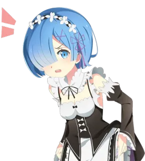 ❗ Rem Re:Zero anime, rem, re zero, angry, sticker, blue hair telegram sticker