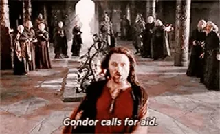 🤲 Gondor calls for aid. Gondor, Il Signore degli Anelli, Richiesta d'aiuto, Terra di Mezzo telegram sticker