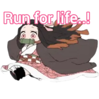 🏃‍♀ Nezuko Kamado Demon Slayer Run for life..! Anime, Demon Slayer, Nezuko, Rennen, Action telegram sticker