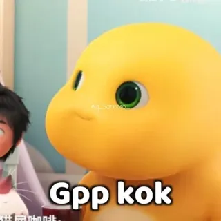 🙂 Gpp kok Cartoon, Dinosaurier, Gelb, Süß, Meme telegram sticker