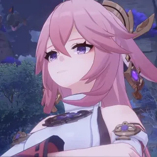 🦊 Yae Miko Genshin Impact Аниме, Игра, Genshin Impact, Яэ Мико whatsapp sticker