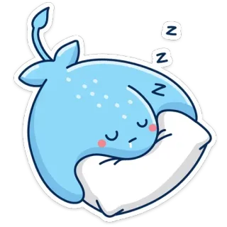 💤 zzz 수면, 잠, 베개, 귀여운, 만화, 파란색, 게으른 telegram sticker