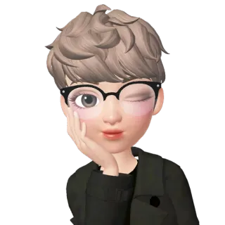 🤤 Cartoon, Mädchen, Brille, Zwinkern, Stylisch, Süß whatsapp sticker