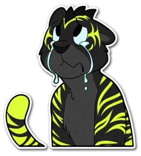 😭 Dibujo animado, Llorando, Triste, Animal, Tigre, Pegatina telegram sticker