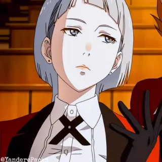 🥢 anime, character, girl, white hair, formal attire whatsapp sticker