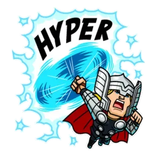 😀 Thor HYPER thor, marvel, superhero, hyper, cartoon, sticker whatsapp sticker
