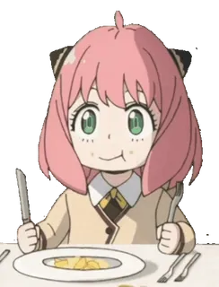🍴 Anya Forger Spy x Family Anime, Dễ thương, Hoạt hình, Đồ ăn, Bữa tối, Spy x Family telegram sticker