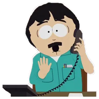☎️ Randy Marsh South Park randy marsh, south park, cartoon, phone, shocked telegram sticker