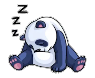 😴 ZZZ Panda, Durmiendo, zzz, Lindo, Dibujos animados, Animal whatsapp sticker